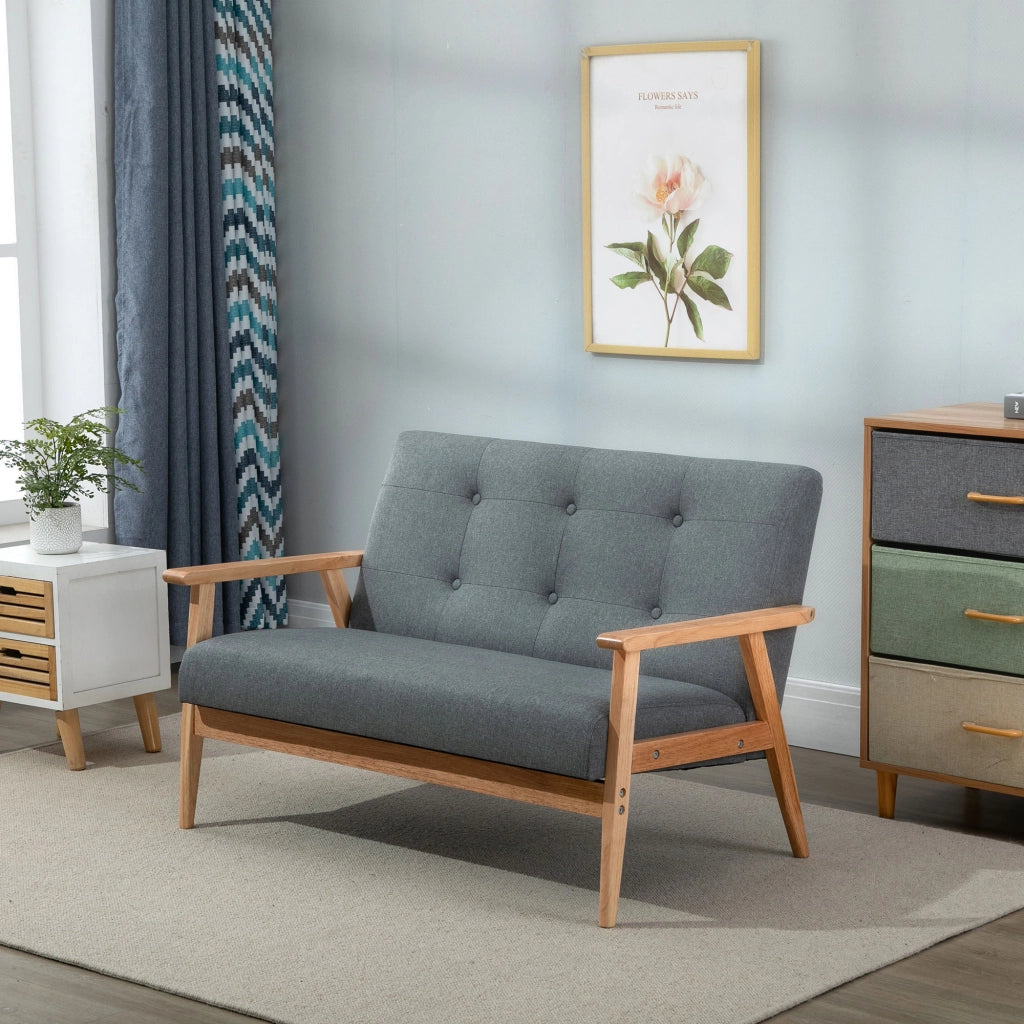 Divano 2 posti ¨C Minimal ¨C grigio, legno, 115x66.5x73 cm