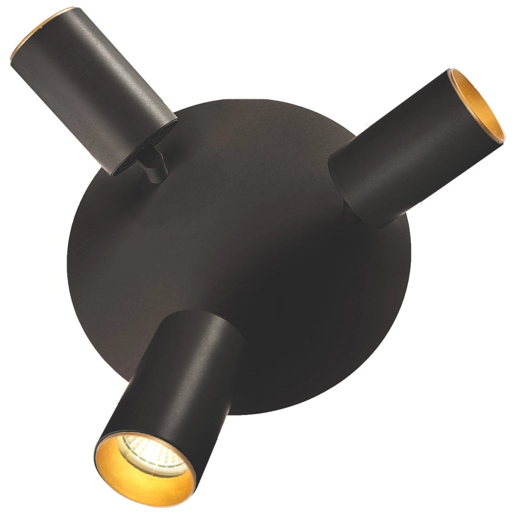 Plafoniera Parma nera 3 faretti orientabili GU10+LED CCT