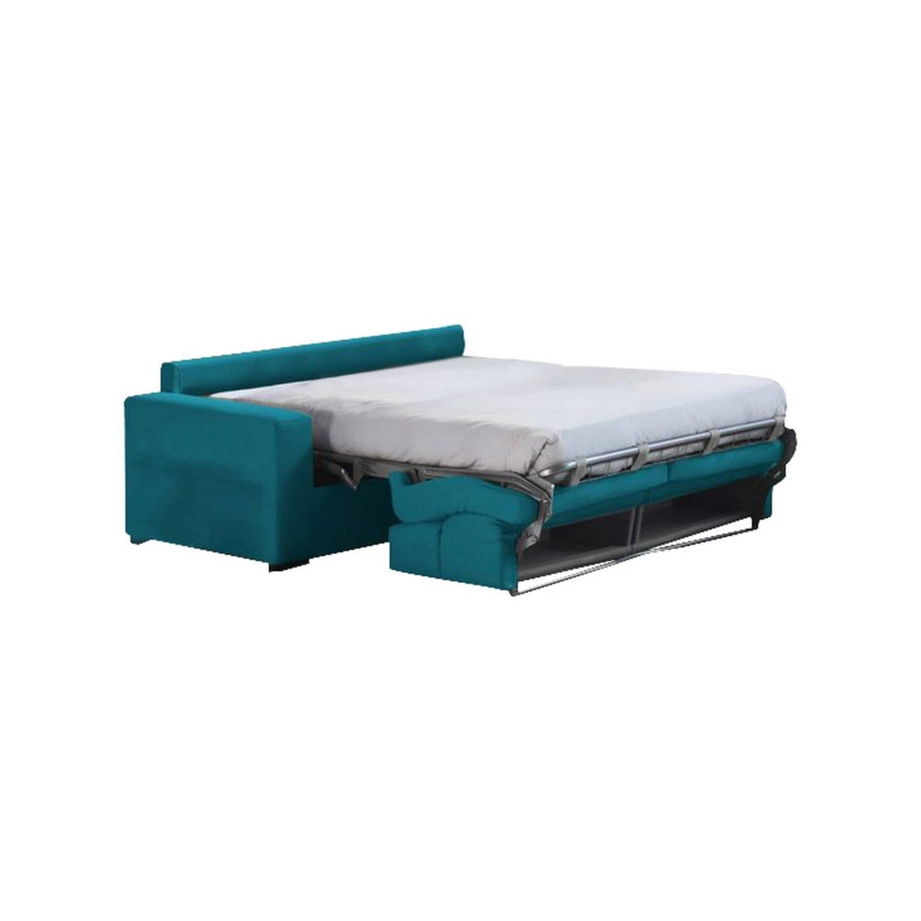 Marcon, Divano Letto 3 Posti Sfoderabile Made in Italy, 220x95 cm Azzurro