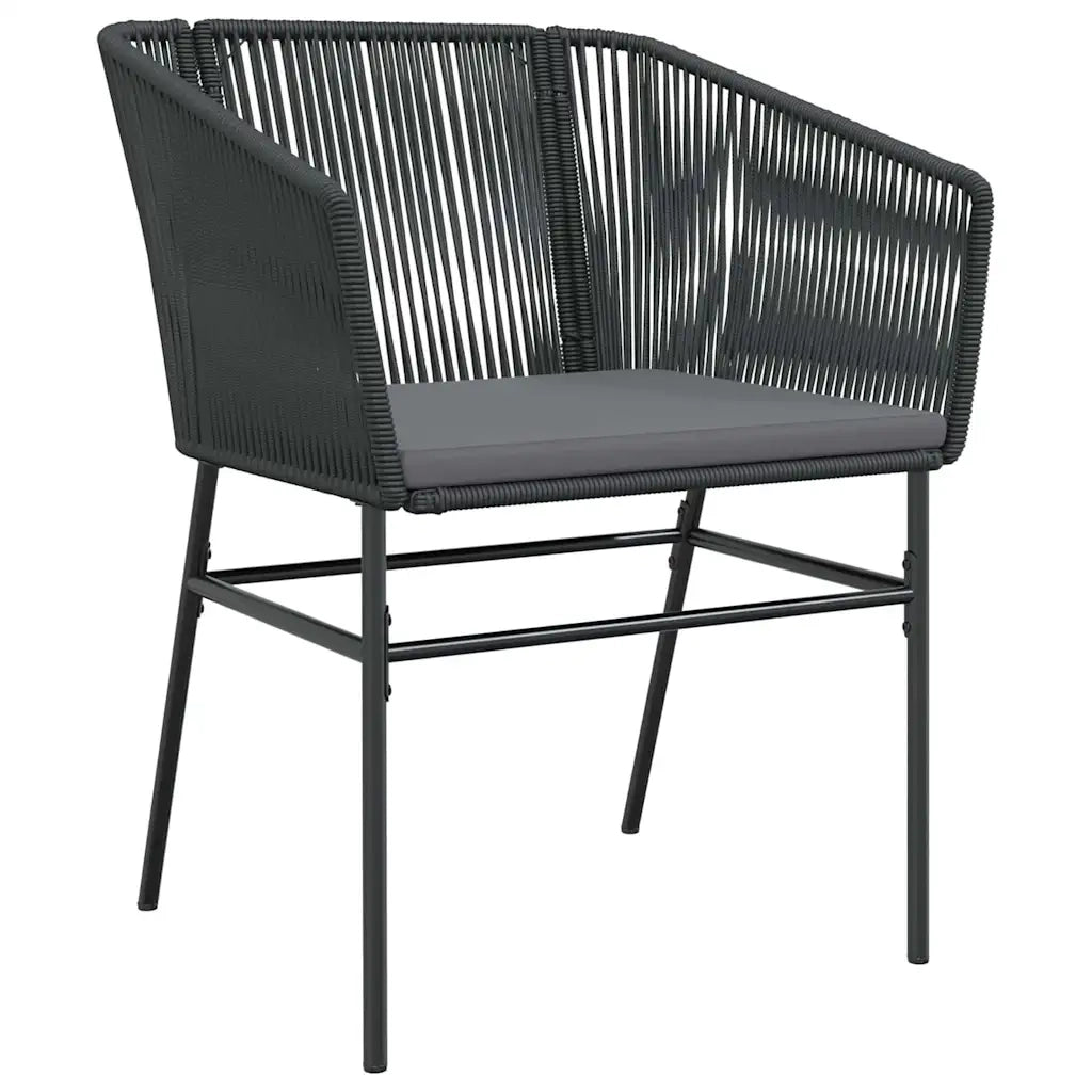 Set da Pranzo per Giardino con cuscino 9 pcs Nero 3380924