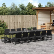 Set da Pranzo da Giardino 17 pz Nero in Textilene 3295132