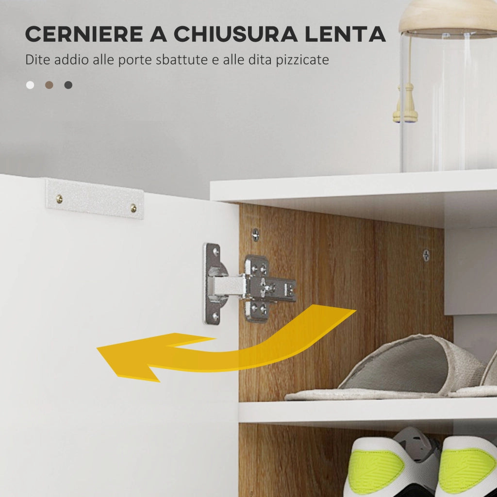 Armadio per Scarpe ¨C zephmum ¨C Bianco Lucido 5 Ripiani