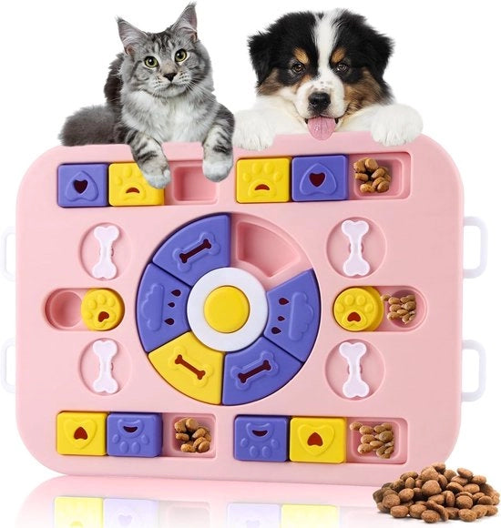 Alimentatore automatico interattivo per cani e gatti (rosa)