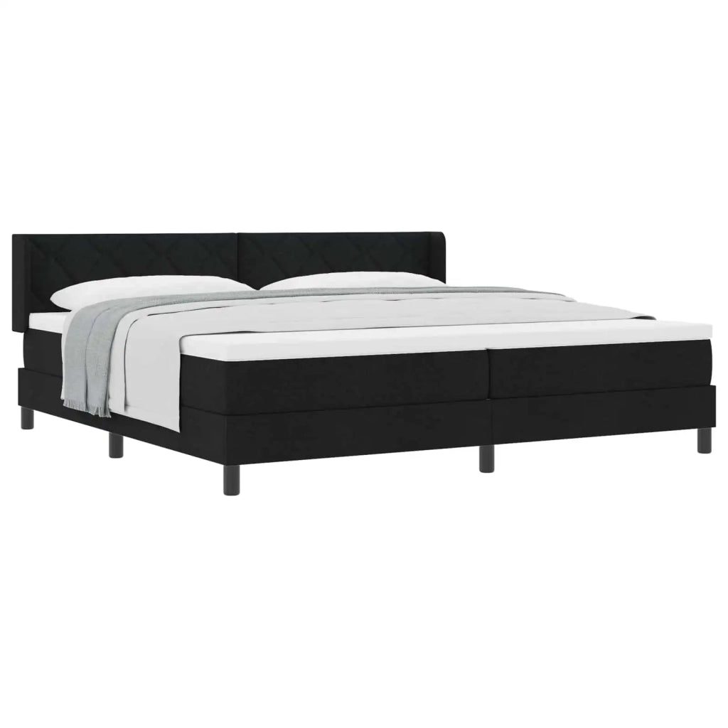Letto a molle con testiera Nero 200 x 200 cm Tessuto 3341190
