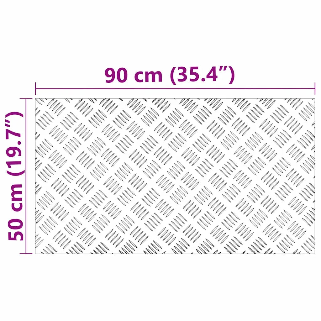 Gradini per Scale 4 pz | Tappetini per scale autoadesivi Argento 90 x 50 cm Alluminio