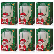 Sacchetti regalo riutilizzabili verde per Natale con maniglie 6 pezzi