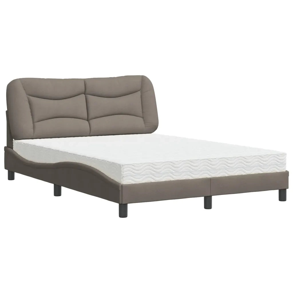 Letto con Materasso Hvar Tortora 120x200 cm in Tessuto