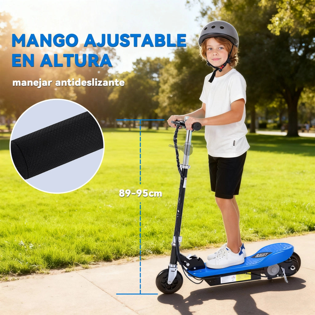 Pattinatore Elettrico Pieghevole per Bambini ¨C Minimal ¨C 78x37x87-95 cm Blu