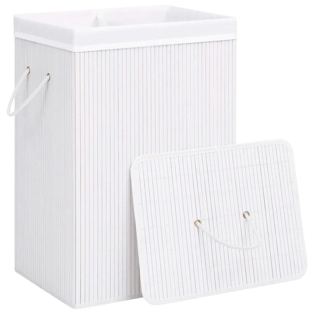 Cesto Portabiancheria in BambÃ¹ Bianco 72 L cod mxl 52063