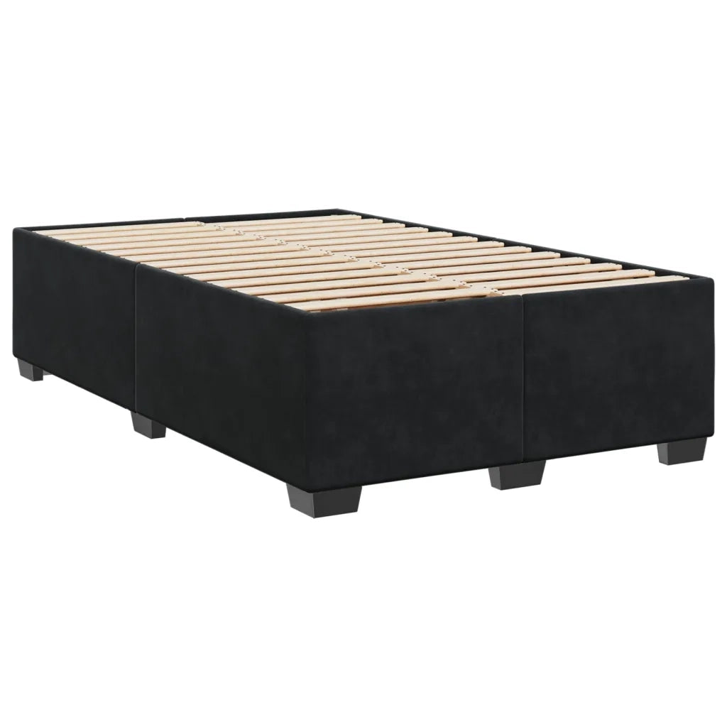 Giroletto a Molle con Materasso Nero 120x190 cm in Velluto 3286266