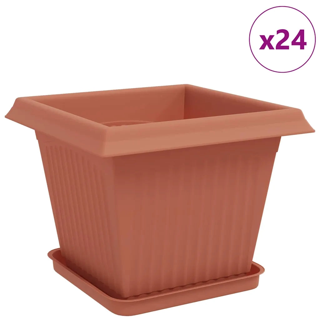 Vasi per Piante 24 pcs Rosso Mattone 33 x 33 x 26 cm Plastica 3403308