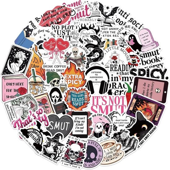 50 Sticker libri adesivi Dark Romance accessori laptop sticker libri merchandise estetica