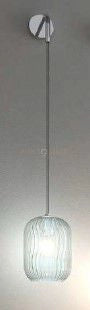 APPLIQUE REGOLABILE CROMO 1 LUCE VETRO BLU 1181CR-A-BL