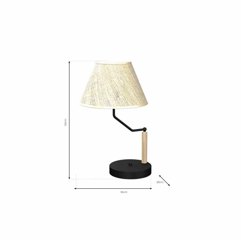 Lampada da tavolo Milagro ETNA MLP7278 nera E27 con paralume