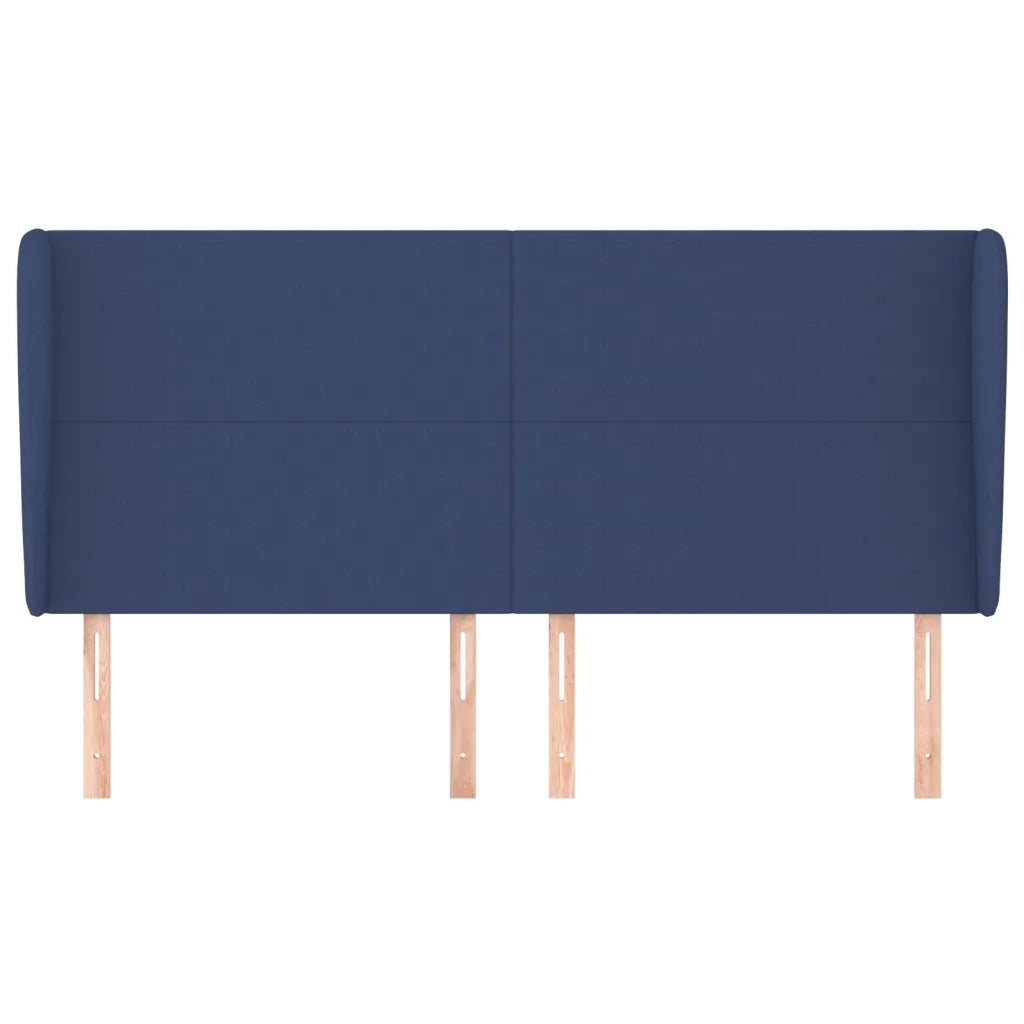 Testiera | Testata ad Orecchio Blu 163x23x118/128 cm in Tessuto