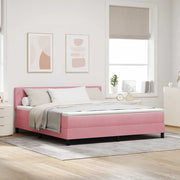 Letto a Sorgente LED con materasso Rosa 180 x 200 cm Velluto 3342607