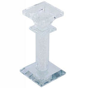 Trade Shop - Porta Candela Vetro Diamanti Candeliere Idea Regalo Bomboniera Cristallo 6x6x13 -