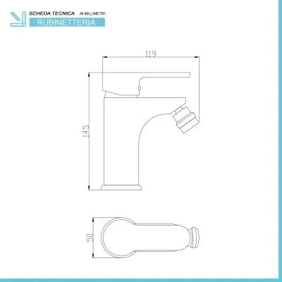 Miscelatore bidet nero opaco serie Paco