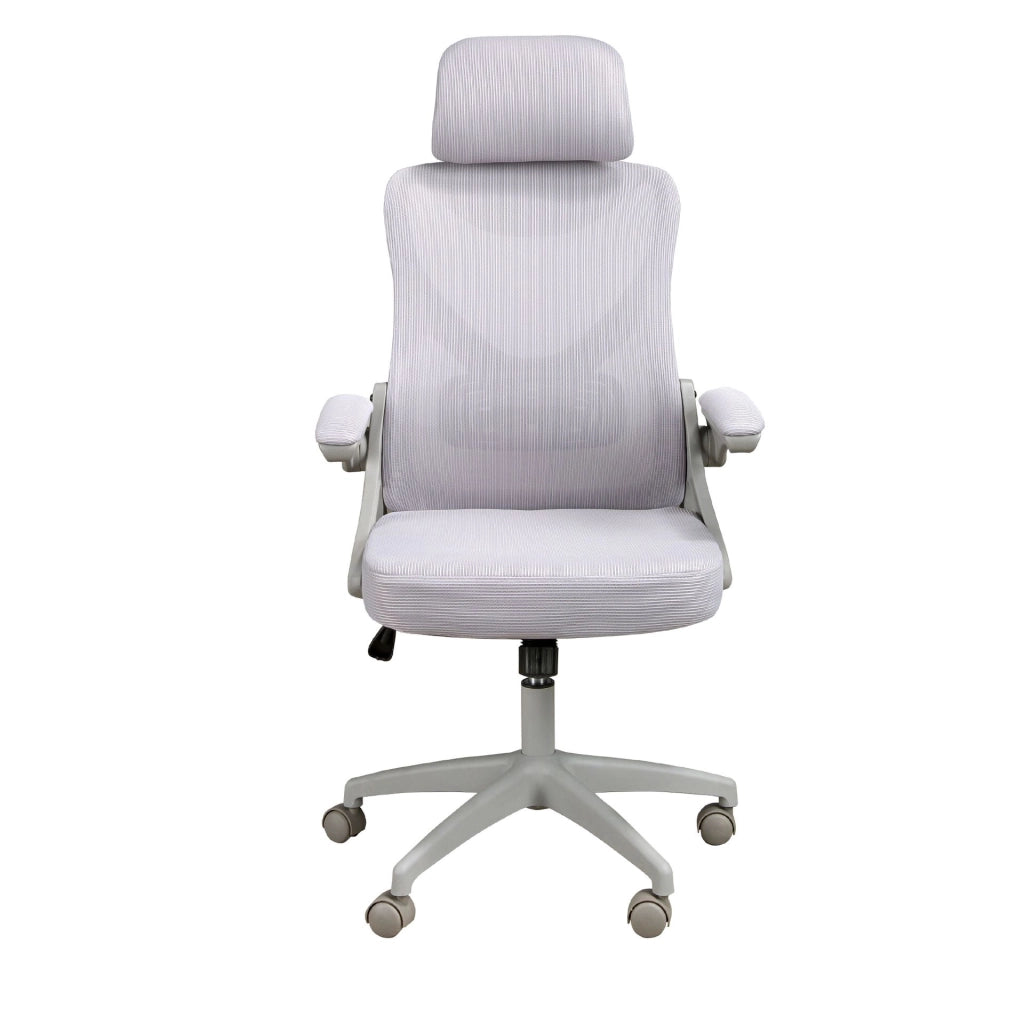 Sedia girevole da ufficio in tessuto grigio
