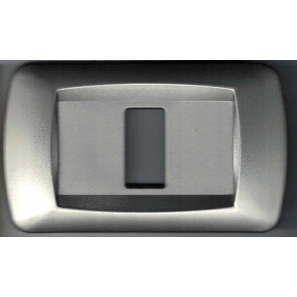 Trade Shop - Placchette Placche In Abs Serie Magic Bticino Compatibili Placca Copriprese Fori - Cromo Satinato -2 Fori     -