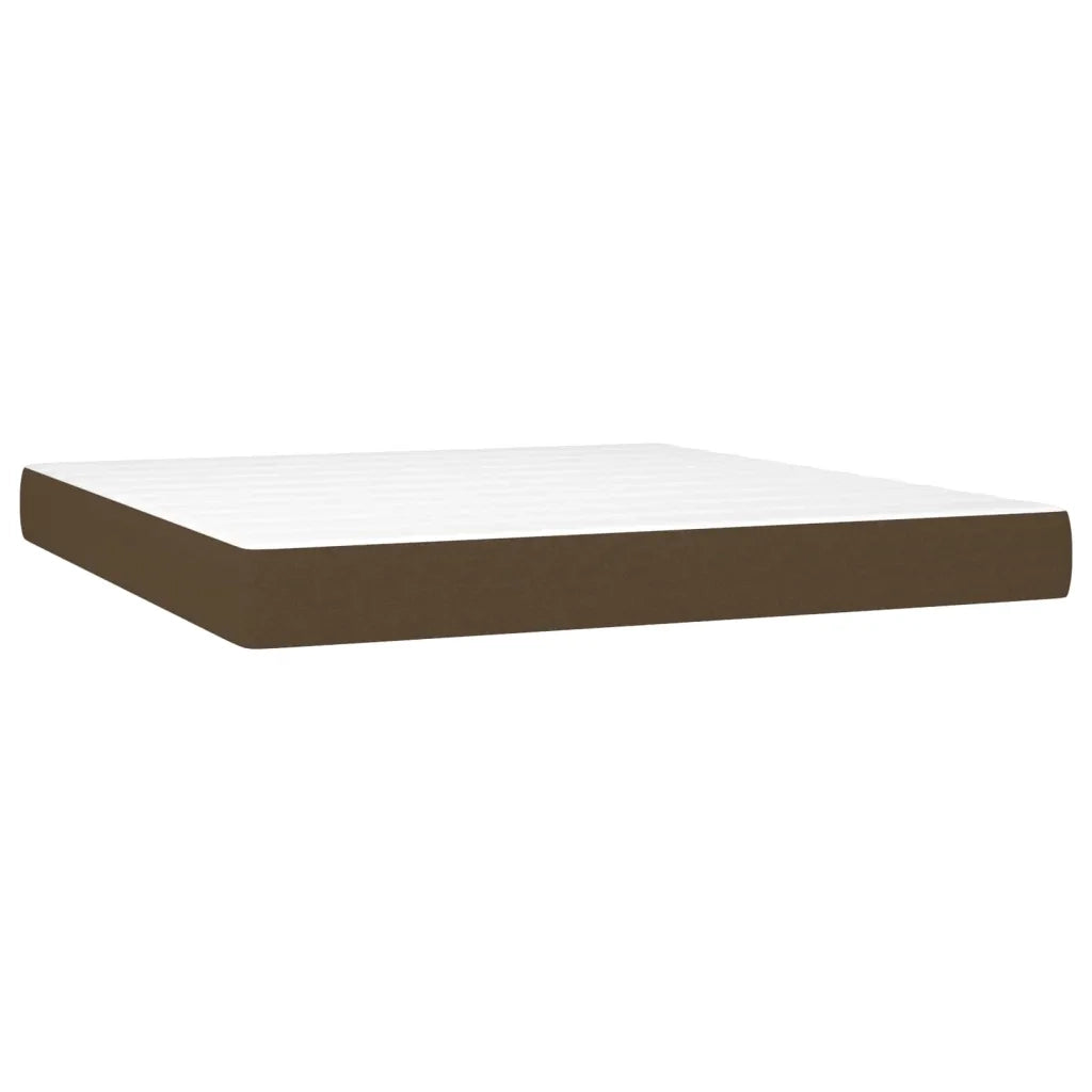 Letto a Molle Materasso e LED Marrone Scuro 160x200 cm Tessuto 3135208