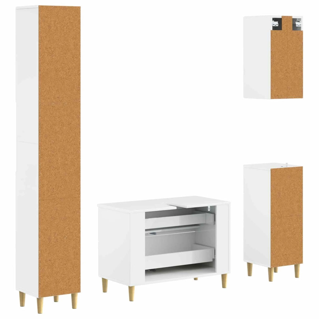 Set di Mobili da Bagno da 4 Pezzi ARNHEM Bianco Lucido 3417931