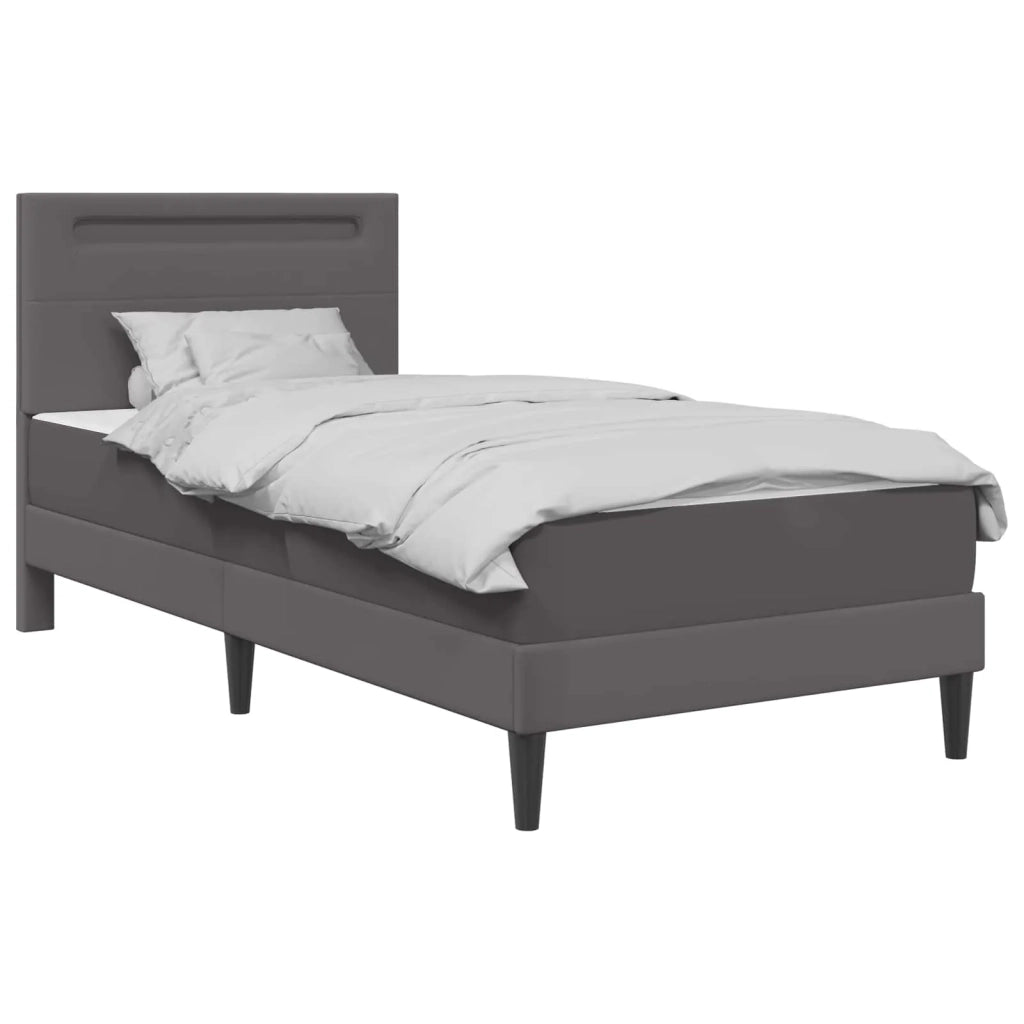 Struttura del letto con testiera Grigio 90 x 190 cm Similpelle 3415282