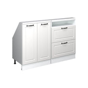 Set di mobili sottotetto Rion Bianco rustico/Bianco Set di 2 Vicco