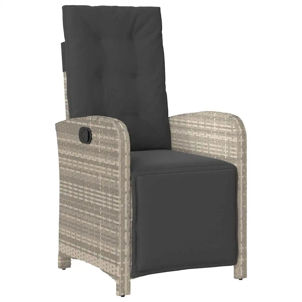 Set da Pranzo per Giardino 7 pcs Grigio chiaro polyrattan