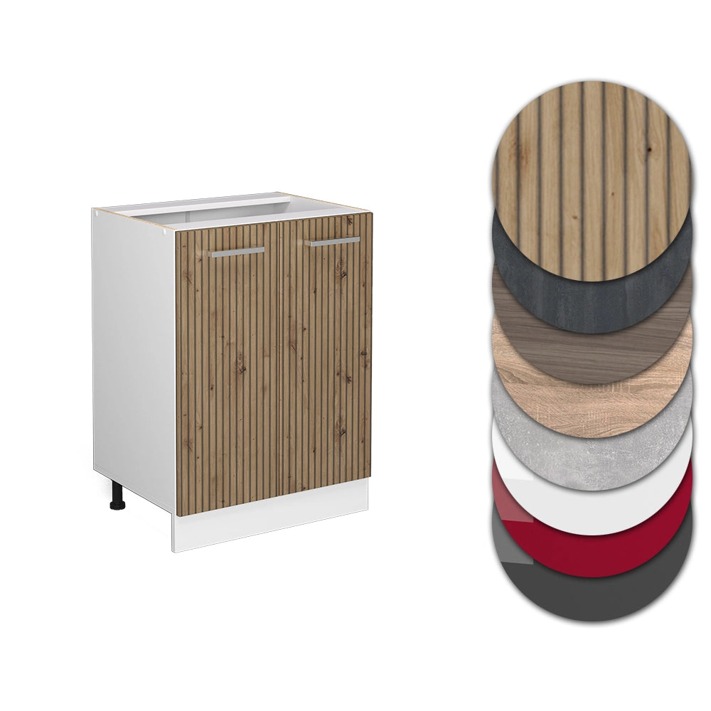 Vicco Mobiletto base cucina Rovere artigianale 60 cm , PL Antracite