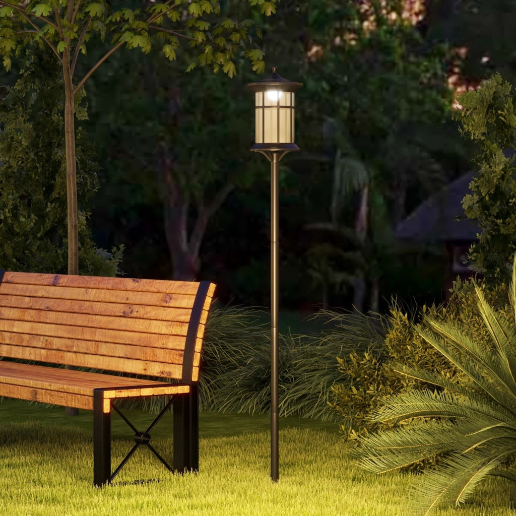 Lampione Solare da Giardino ¨C Minimal ¨C Nero 184cm IP44 LED