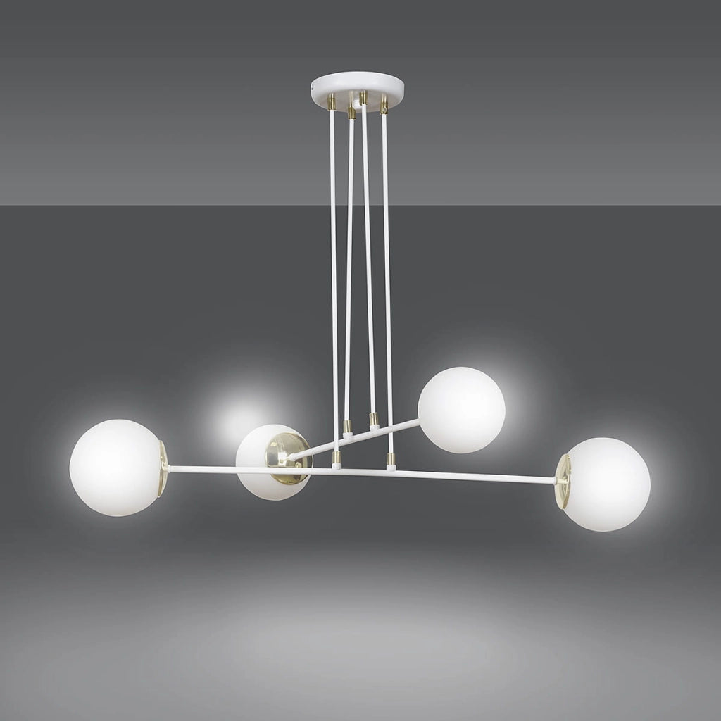 Lampadario Emibig OGNIS 4xE14 bianco altezza regol.