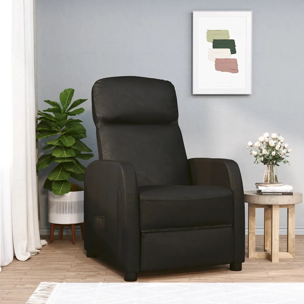 Poltrona Reclinabile Nera in Similpelle 321352