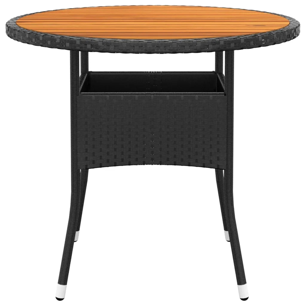 Set da Pranzo per Giardino 5 pz | Set Salotto da Giardino in Polyrattan Nero
