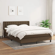 Giroletto a Molle con Materasso Marrone Scuro 140x200cm Tessuto 3130036