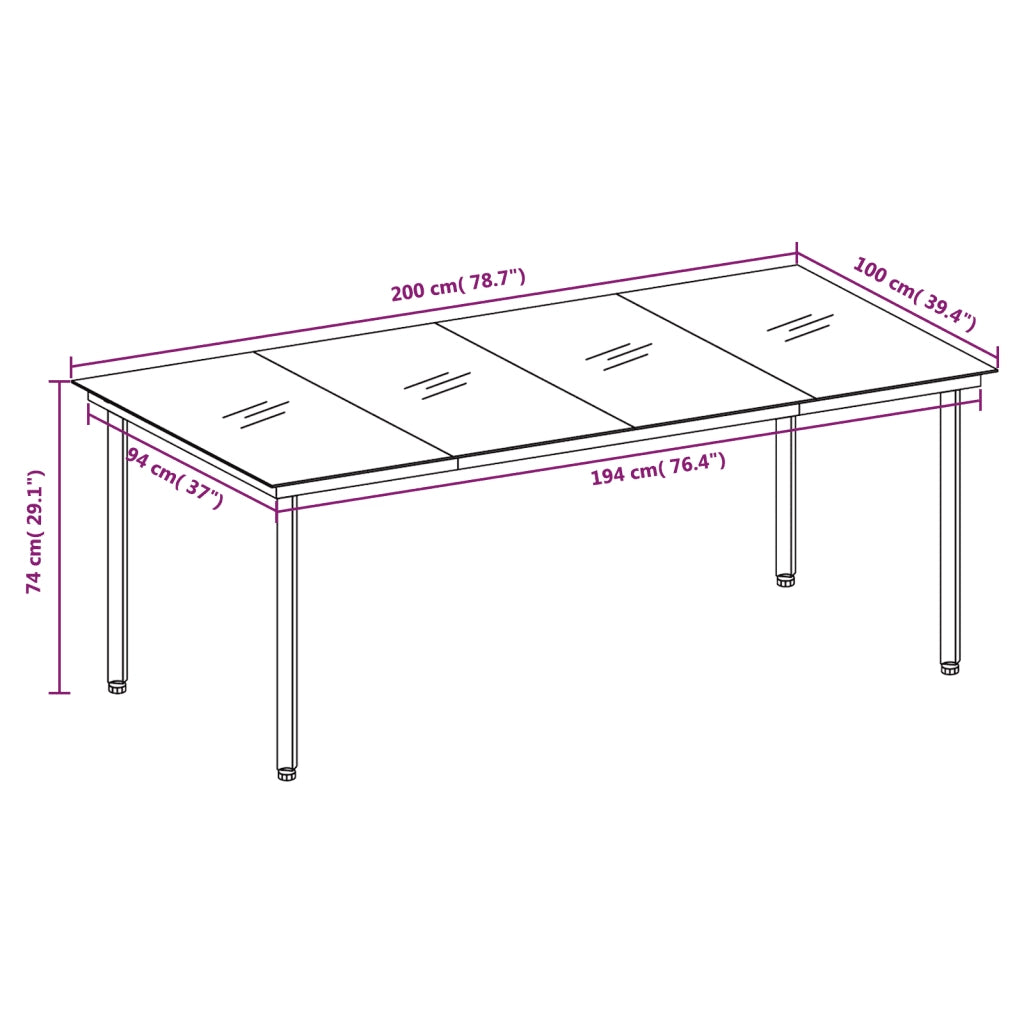 Set da Pranzo da Giardino 7 pz Marrone 3099653