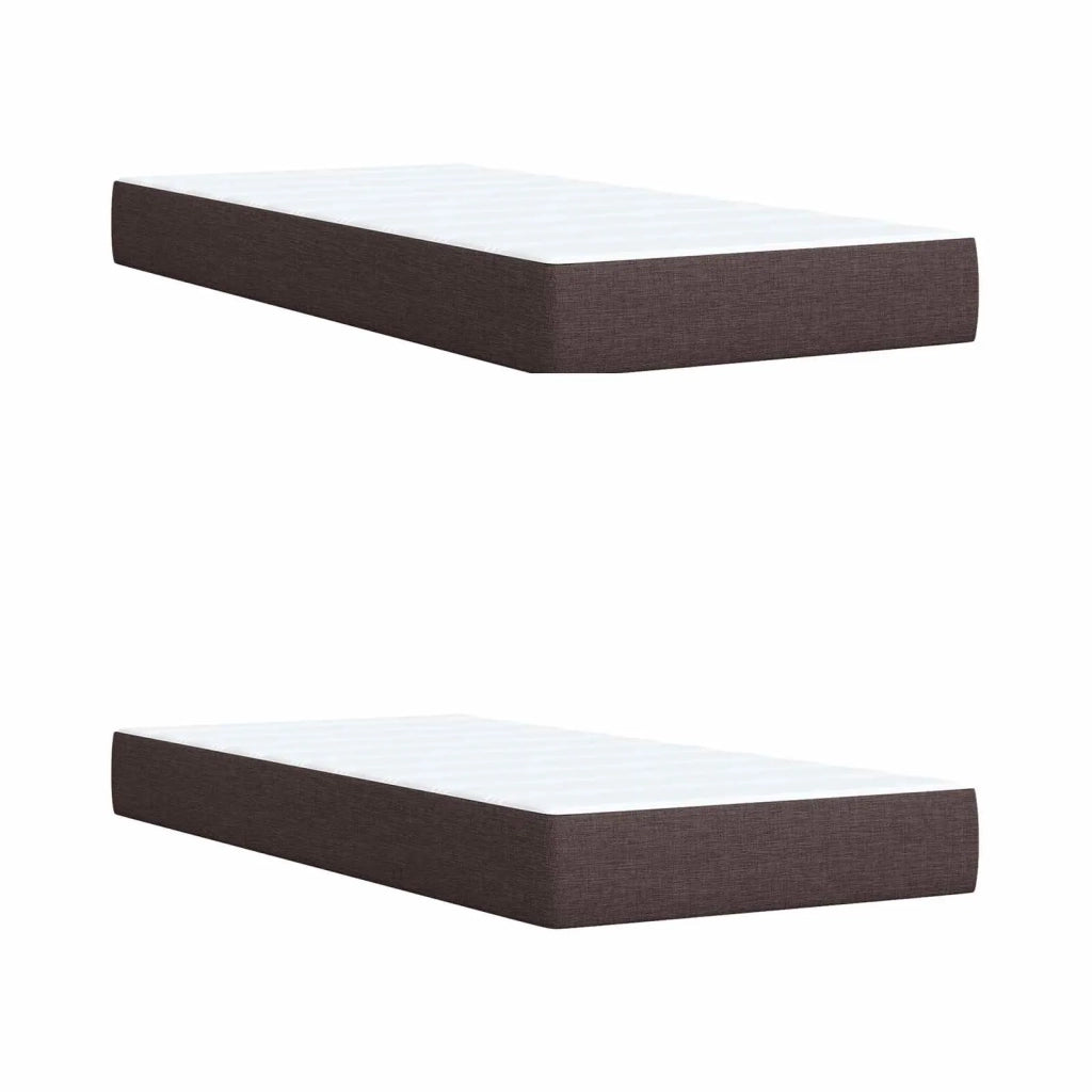 Letto box spring con materasso Marrone Scuro 200 x 200 cm 3451293