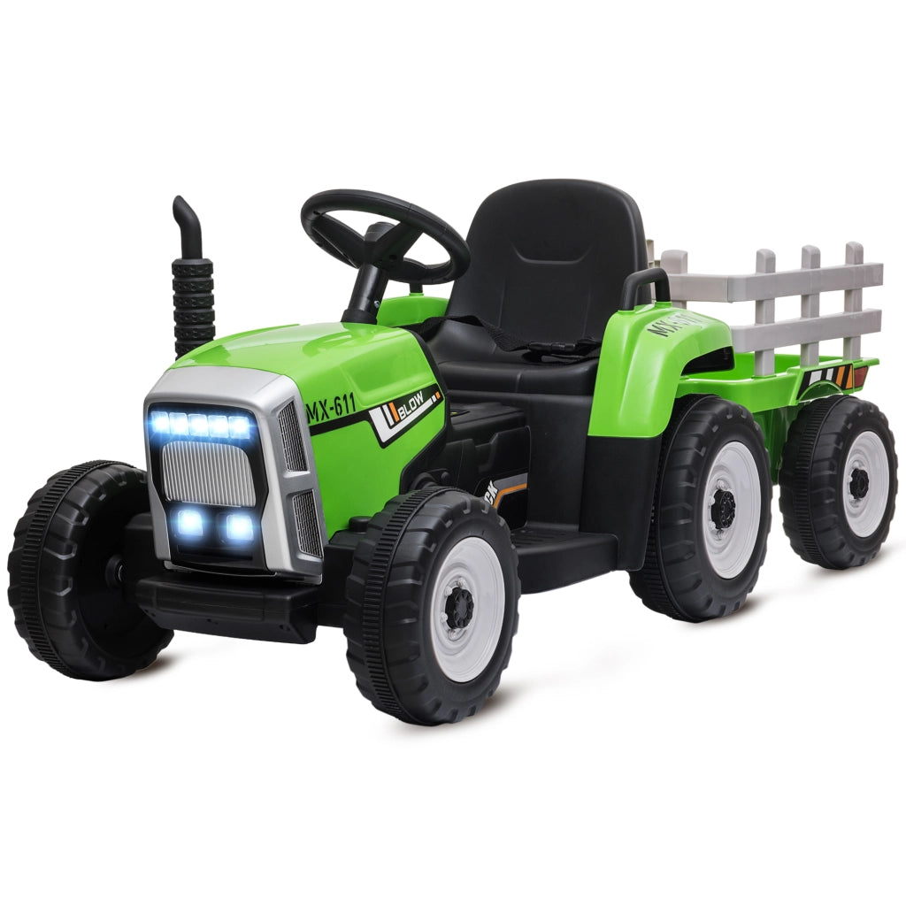 Trattore Elettrico per Bambini ¨C Xylo ¨C con Telecomando Genitori, Verde e Nero