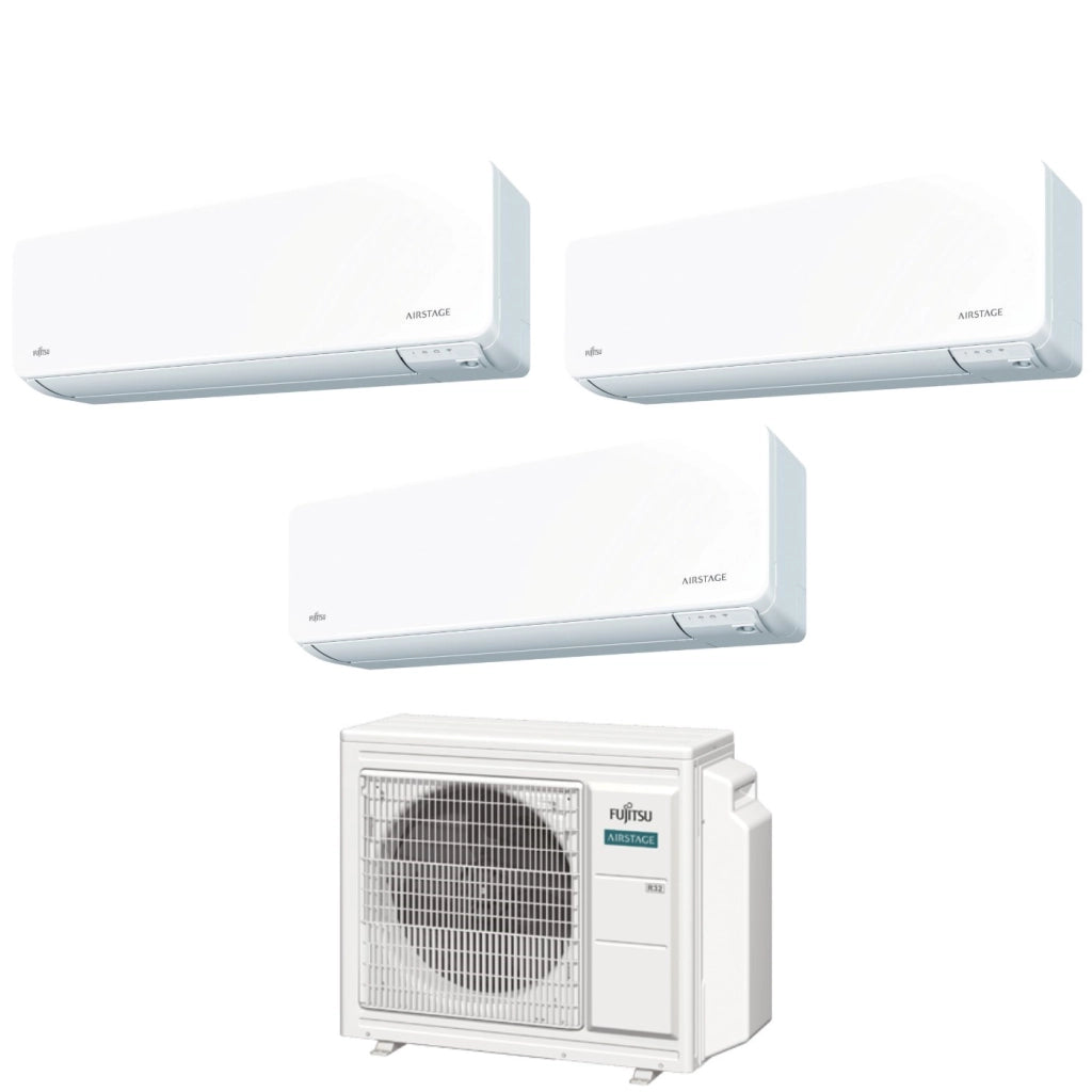 Climatizzatore Condizionatore Fujitsu Trial Split Inverter serie KG AIRSTAGE 7+7+12 con AOEG24KBCA3 R-32 Wi-Fi Integrato 7000+7000+12000