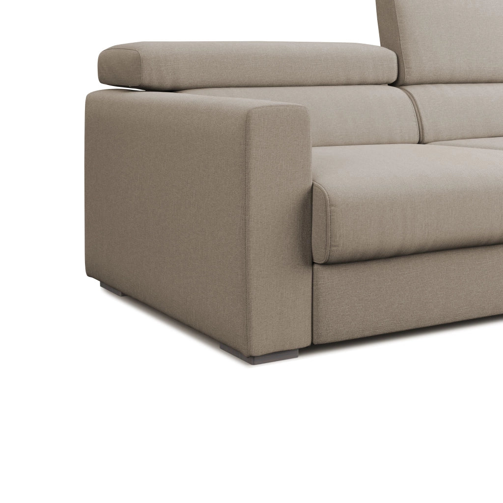 Dylan Divano con pouf estraibile 188 cm beige