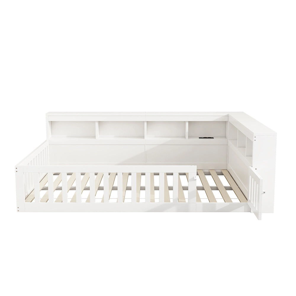 Daybed - Xylo - 140x190 cm USB balaustra bianco