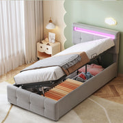 letto imbottito velluto grigio 90 x 200 cm