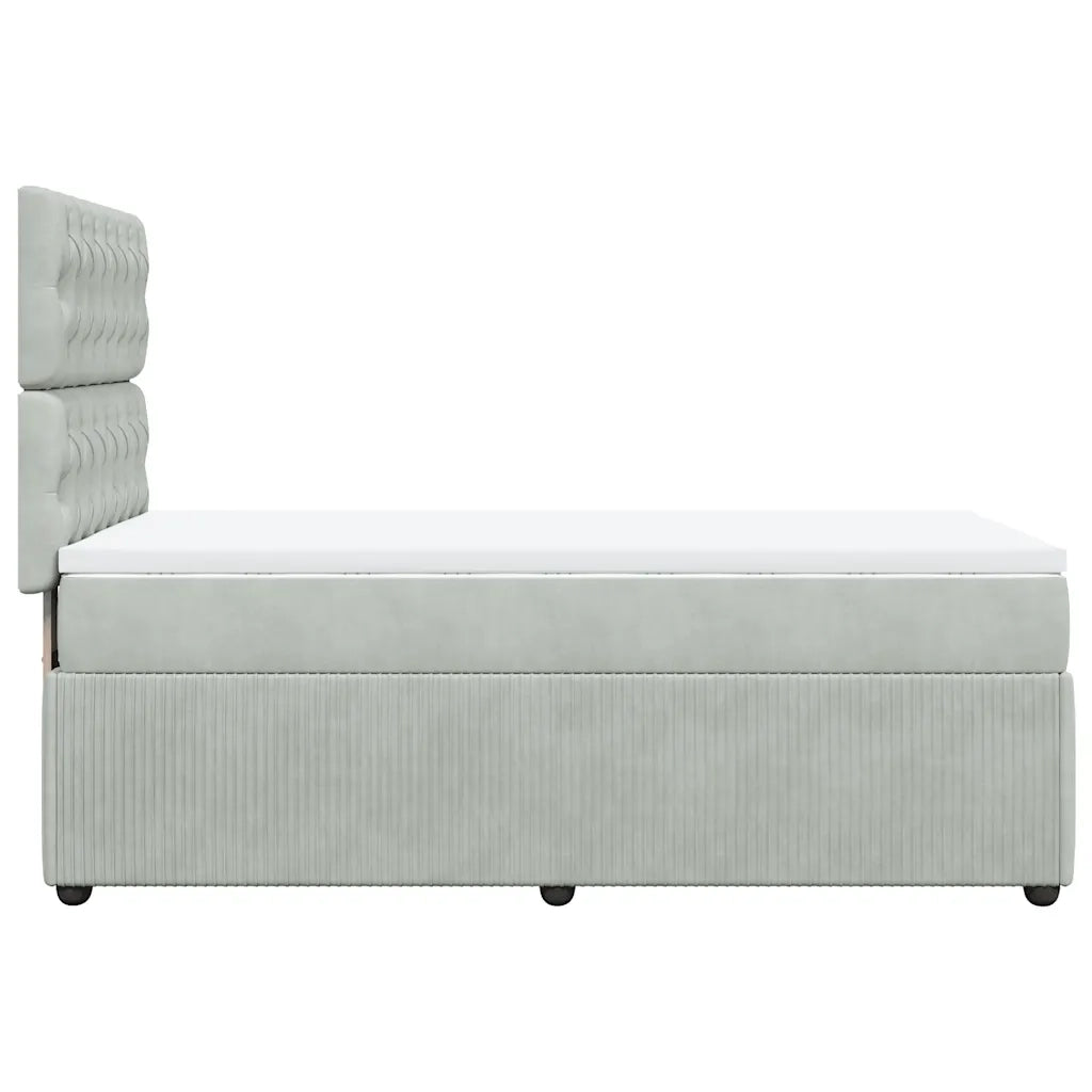 Giroletto a Molle con Materasso Grigio Chiaro 100x200cm Velluto 3294568