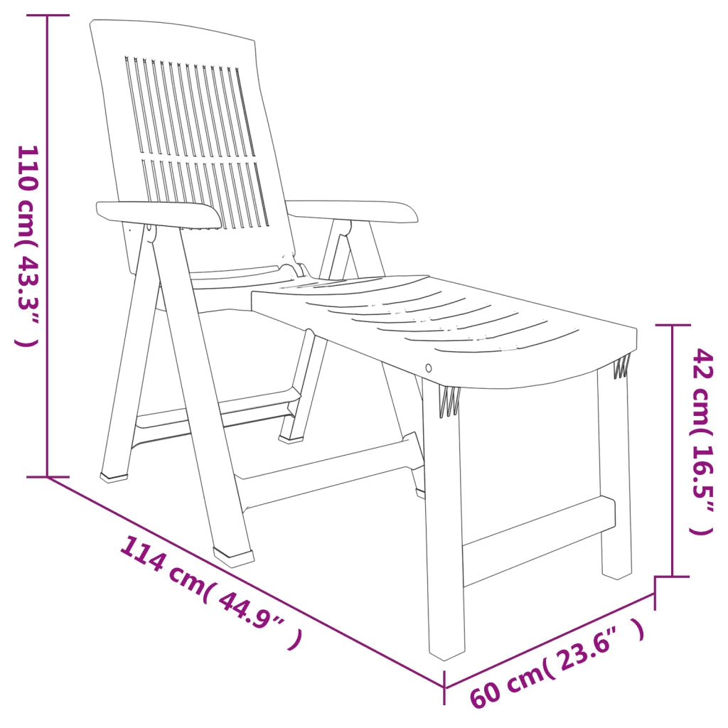 Lettino Prendisole | Sdraio da giardino | Lettino da sole Verde in Plastica
