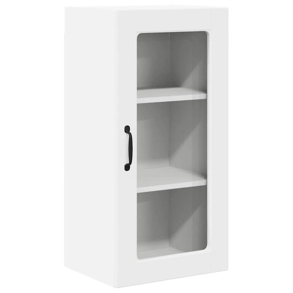 Set di 2 pensili da cucina moderni pratici per riporre oggetti 40 x 31 x 80 cm in legno composito bianco 02_0054005