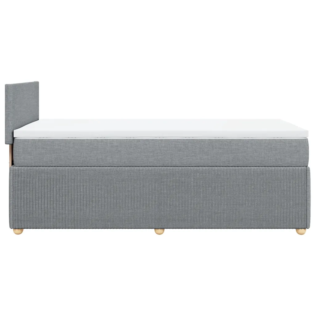Giroletto a Molle con Materasso Grigio Chiaro100x200 cm Tessuto