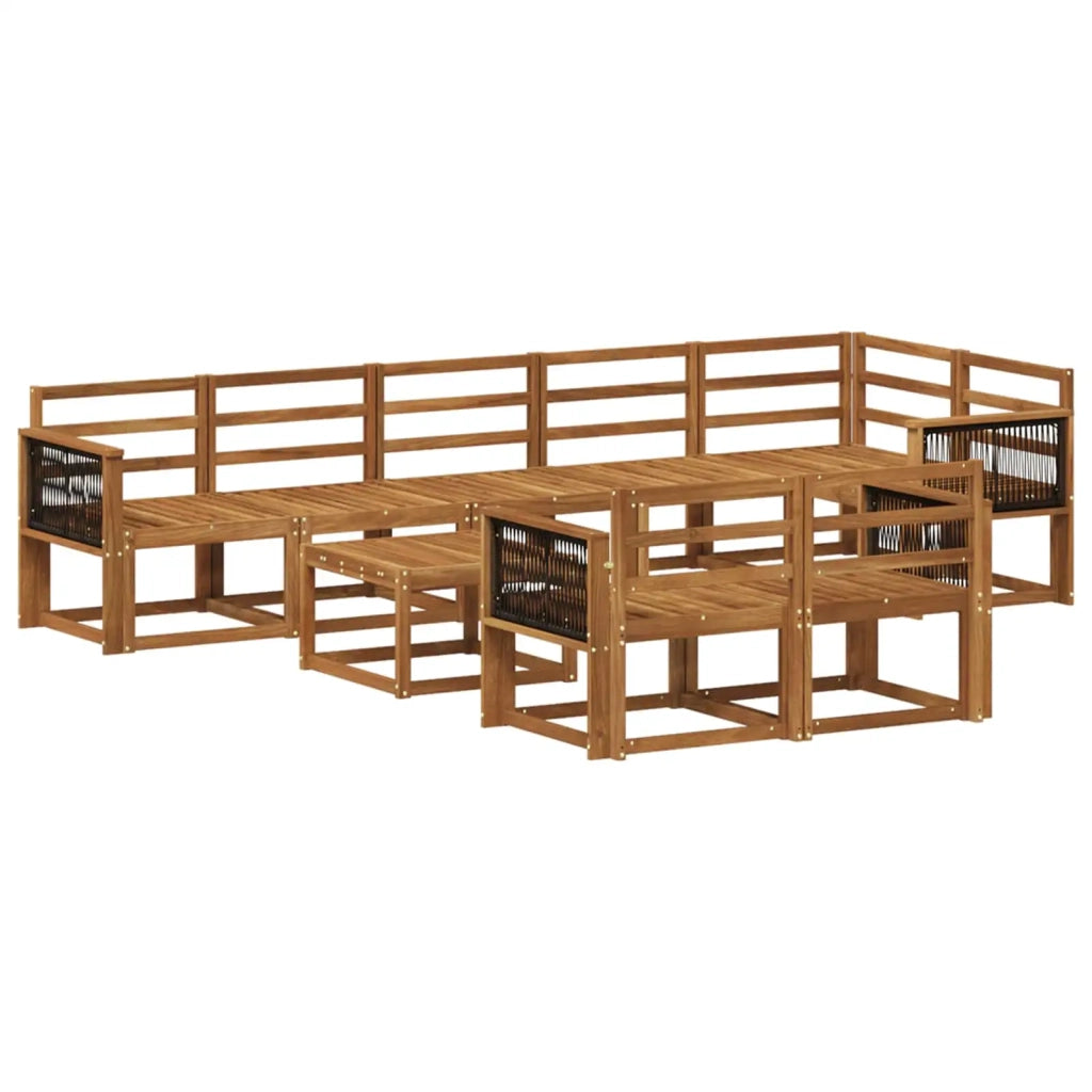 Set di divani da esterno 9 pcs Naturale