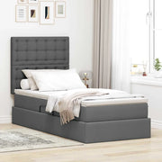 Letto con contenitore e LED con led Grigio scuro 100 x 200 cm
