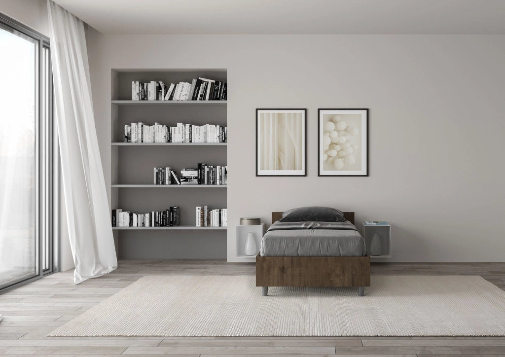 Letto Singolo 80x190 cm Senza Rete Nuamo Noce
