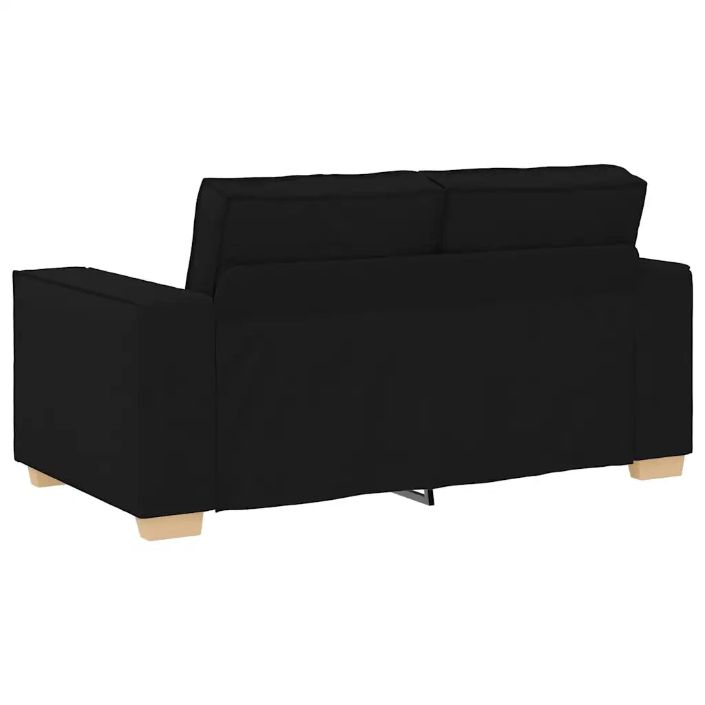 Set di Divani 2 pz con Cuscini Nero in Tessuto 3324693